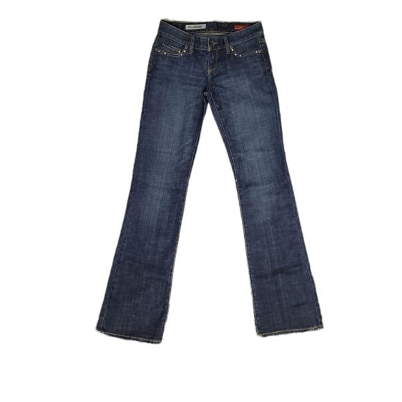 EXPRESS jeans X2 slim W10 embellished dark wash low rise boot cut 0 LONG - Picture 1 of 10